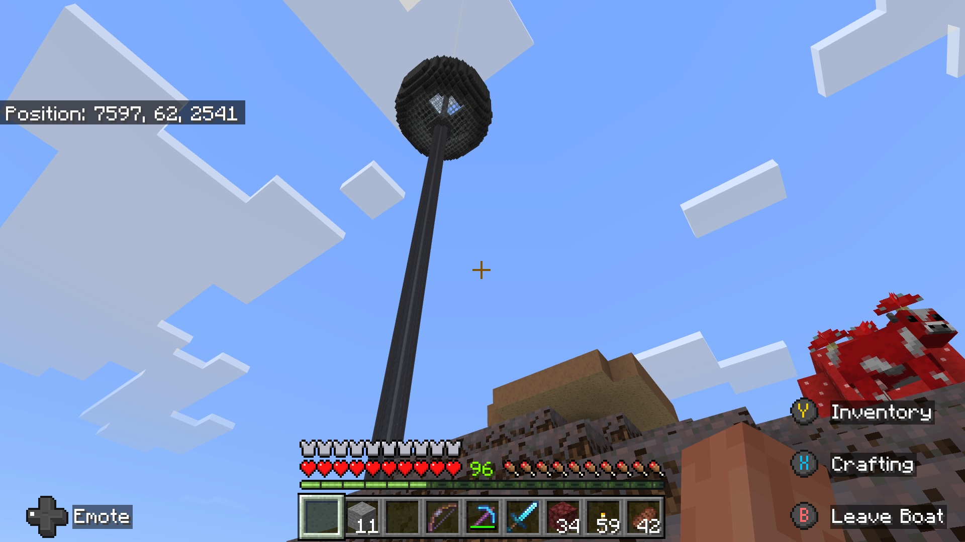 Sphere above a mushroom island