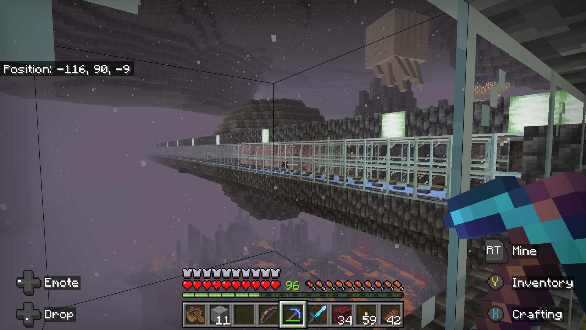 Sphere in the Nether with a Cherry tree growing inside